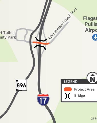 I-17 Airport Road Bridge Replacement Map
