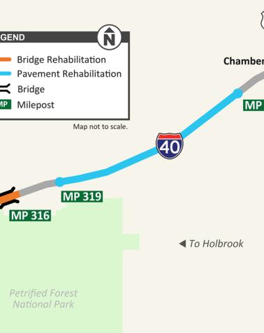Map I-40 Dead River Bridge rehabilitation