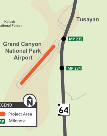 Map Grand Canyon National Park Airport Runway Rehabilitation Project