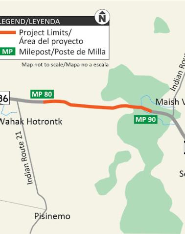 SR 86 Pavement Rehabilitation Project Map
