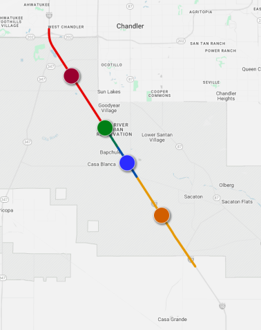 I-10 Wild Horse Pass Projects Map