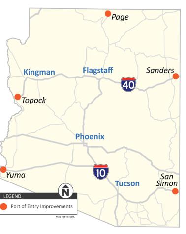 Port of Entry Barrier Improvements Project Map