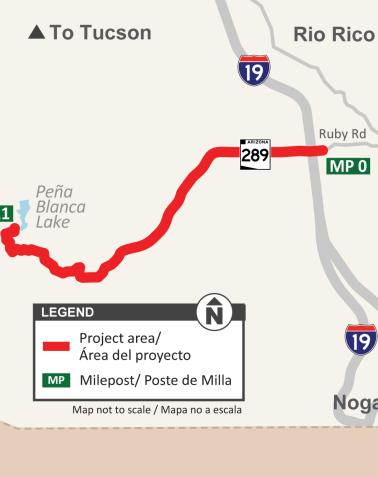 Project Map for Pena Blanca Lake