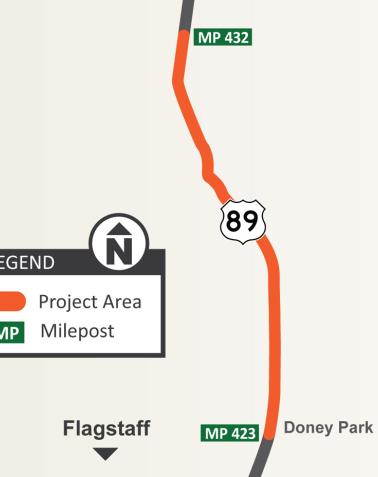 Map US 89 Drainage Improvements