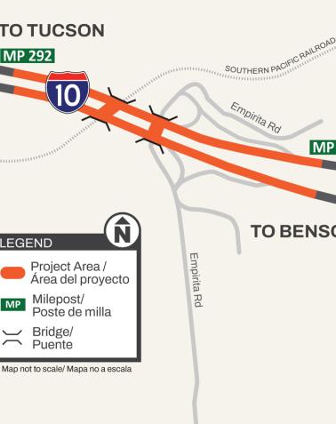 Amole TI and UPRR Bridge Rehabilitation Project Map
