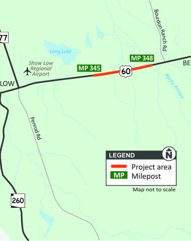 US 60 LIttle Mormon Lake Rd Project Map