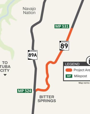 US 89A Bitter Spring to Rossman Hill Project Map