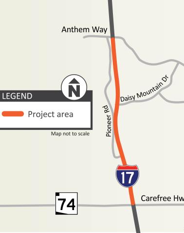 I-17, SR 74 to Anthem Way Pavement Project Map