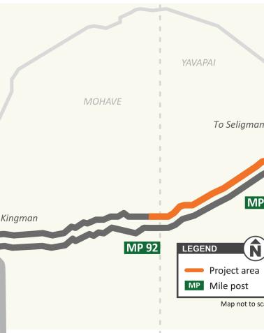 Westbound I-40 pavement project Map