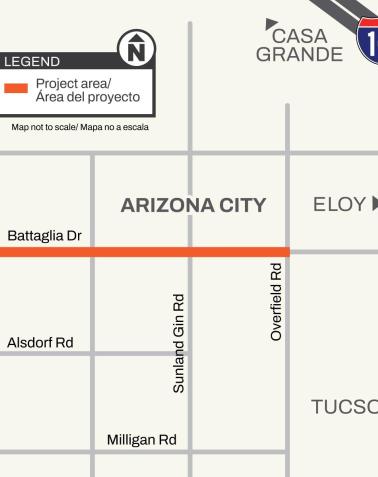 Battaglia Drive: Between Henness and Overfield Roads Shoulder Widening Project Area Map