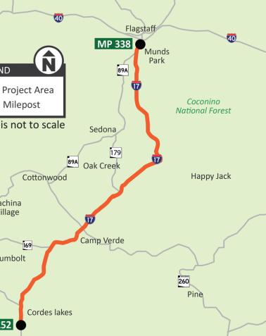 I-17: Sunset Point - Flagstaff Improvements Map