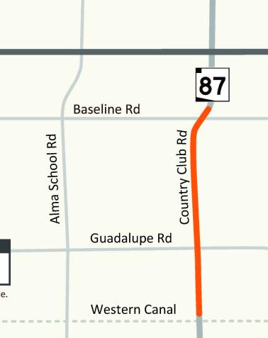 SR 87, Western Canal to Baseline Road Pavement Rehabilitation Map