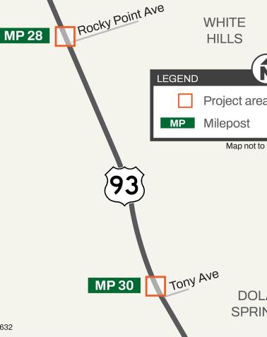 US 93 Tony Avenue - Rocky Point Avenue Intersection Improvements Map