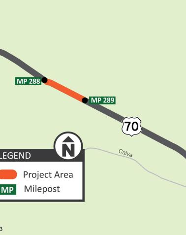 US 70: Yellowjacket Road Passing Lane Project Map