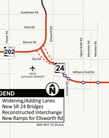 SR 24, Loop 202 to Ironwood Drive Map