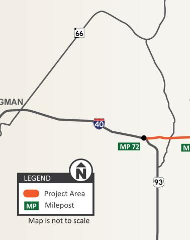 Interstate 40: US 93 to Silver Springs Road Map