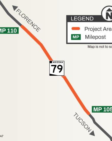 State Route 79 Rehabilitation Project: Mileposts 105 to 110 Project Map