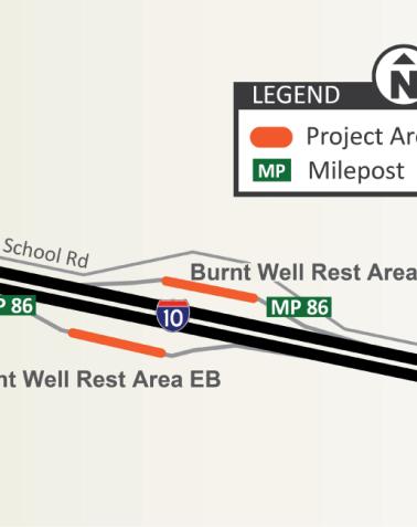 Interstate 10, Burnt Wells Rest Area Truck Parking Expansion Project Map
