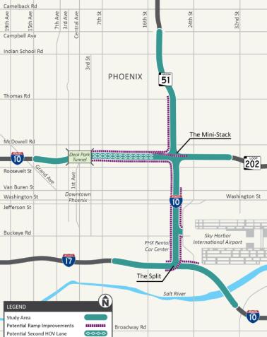 I-10 Tunnel to Split Map