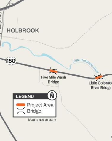 US 180 and Little Colorado River Bridge Project Map