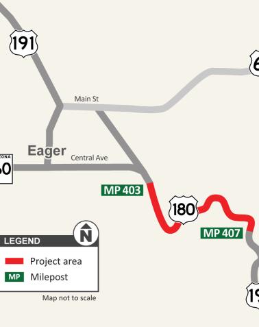US 180 Apache Drive - MP 407 Pavement Rehabilitation Project Map