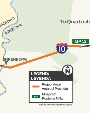 Interstate 10, California/Arizona Border to Dome Rock Road Pavement Rehabilitation Project Map