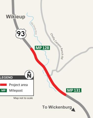 Project Map US 93 Pavement Project: Cholla Canyon Ranch Road  