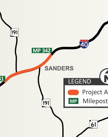 I-40 McCarrell - Querino Pavement Rehabilitation Project Map