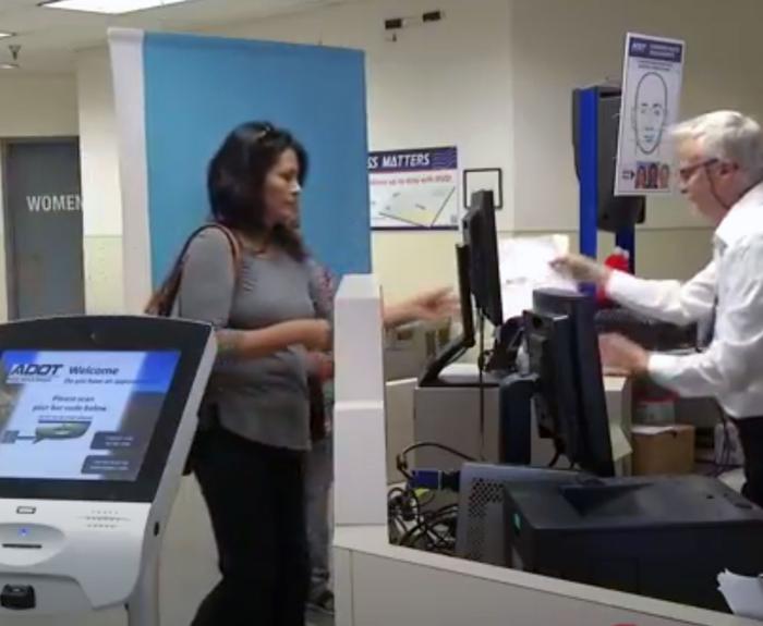 MVD office with customers