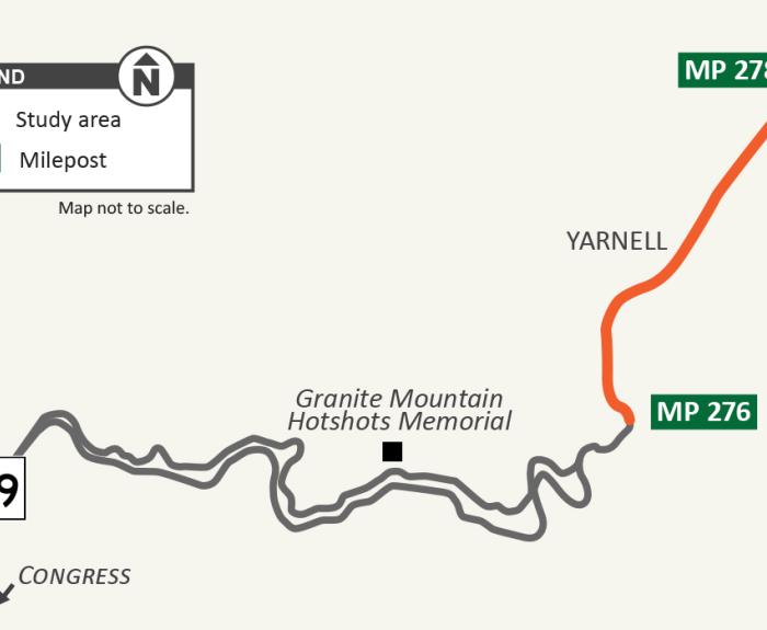 SR 89 Yarnell map
