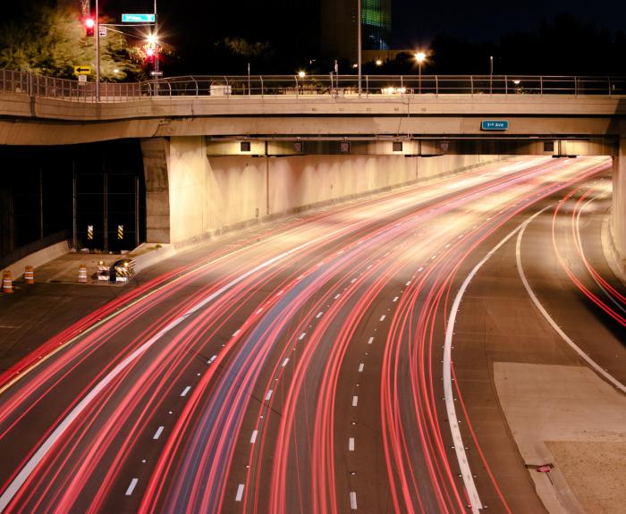Tunnel at night