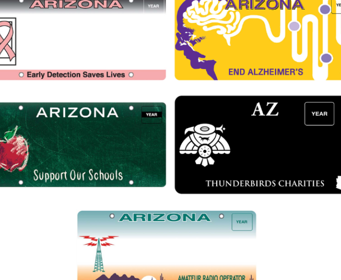 Arizona Specialty Plate Spotlight selections for May