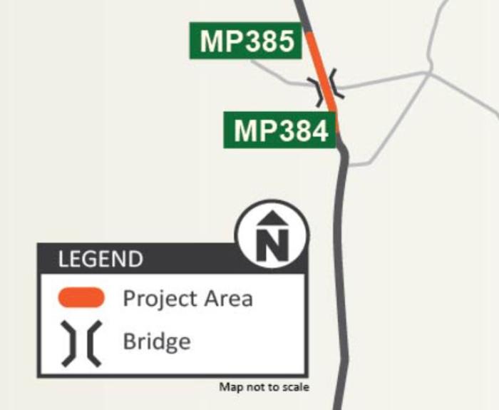 A project map for the replacement of Teesto Wash Bridge