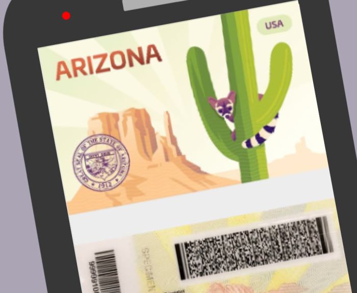 Image of the new Arizona Driver License on Google Wallet.