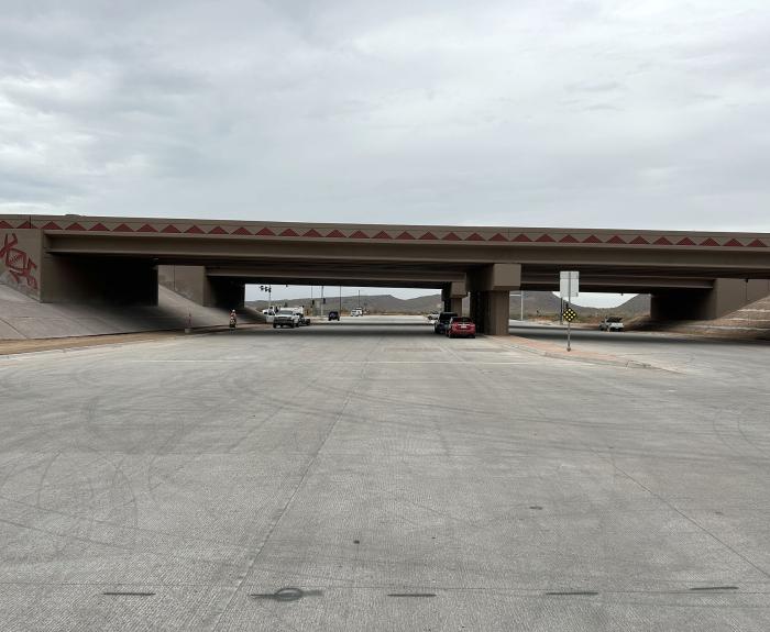 A newly-constructed traffic interchange on Loop 303 near Phoenix.