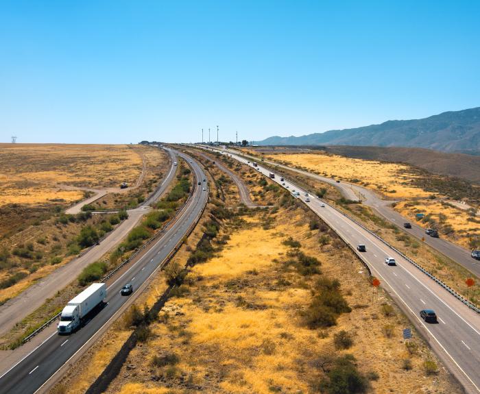Aerial view of Interstate 17 near Sunset Point. 