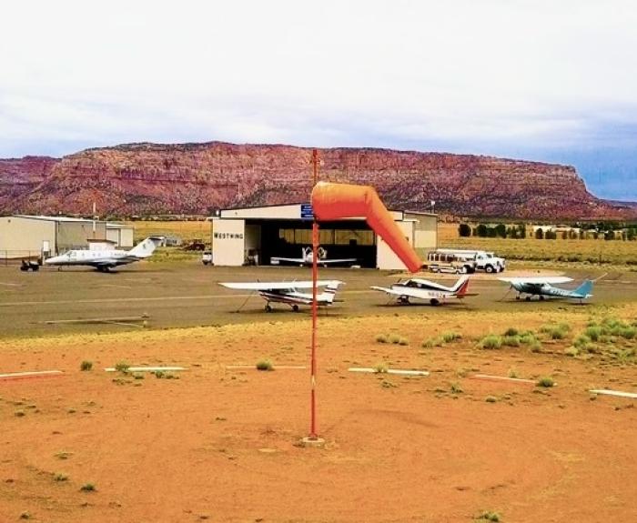 Colorado City Municipal Airport, planes and hangars