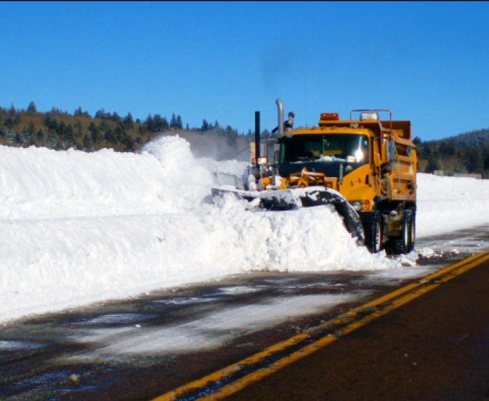 Snowplow on the road