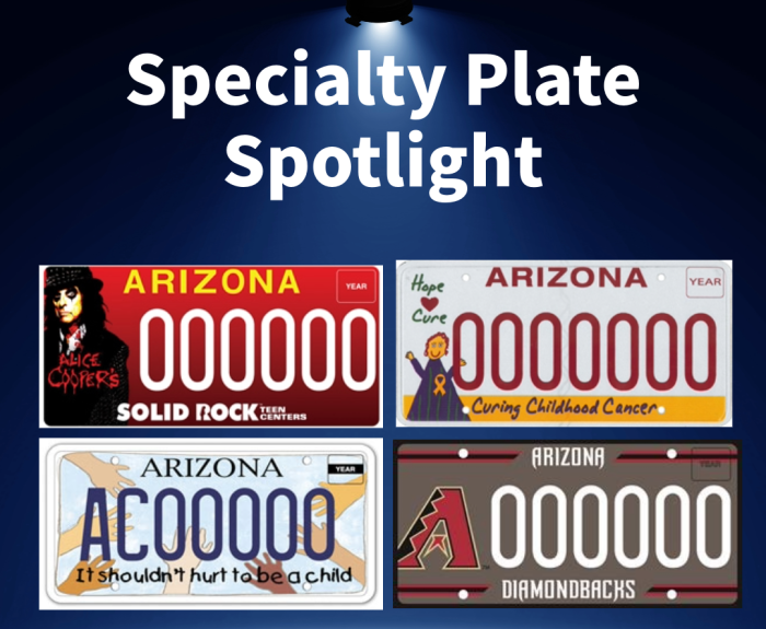 Specialty plates featured in October. 
