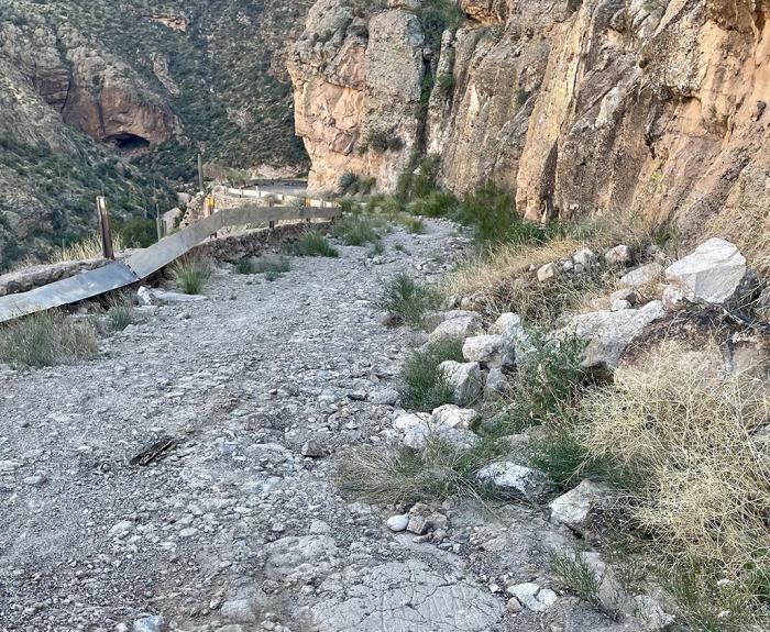 Damaged section of State Route 88