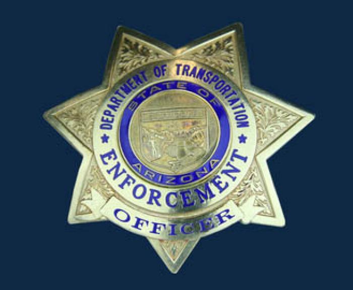 Badge worn by ADOT Enforcement and Compliance Division officers