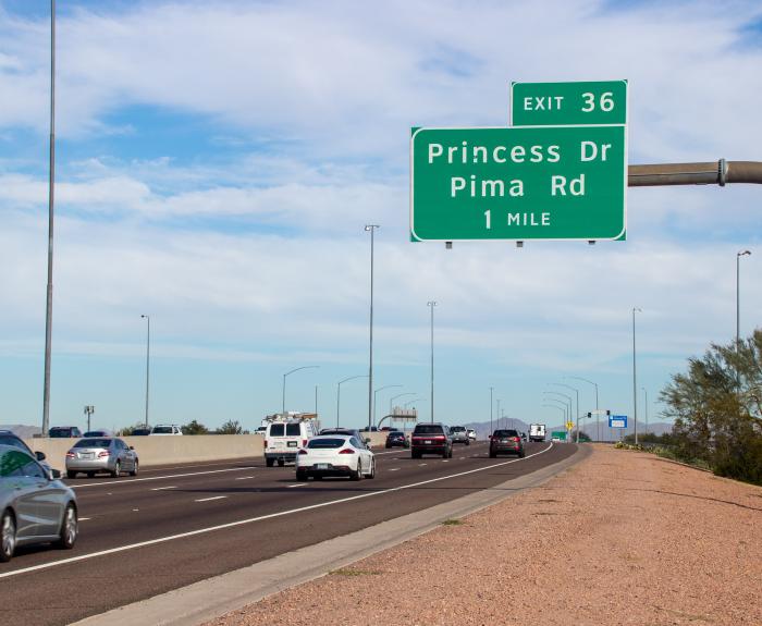 Loop 101 (Pima Freeway) in north Scottsdale (widening project to start ADOT photo)