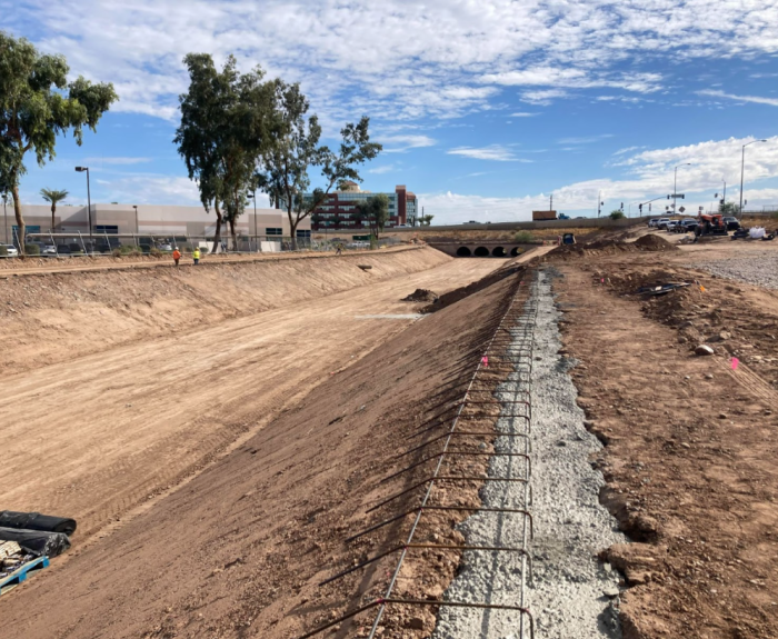 The Tempe Drain that is being improved as part of the Broadway Curve Improvement Project