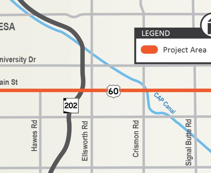 Main Street Project Map (ADOT - Jan. 2024)