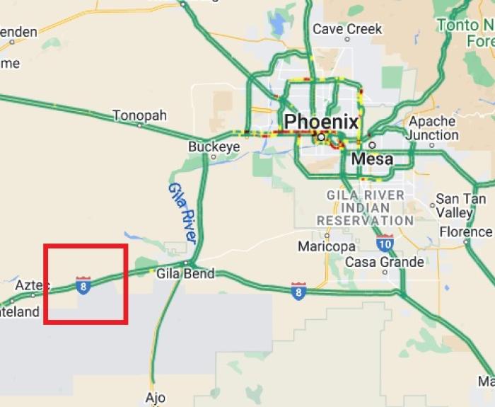 Sentinel Rest Areas on map