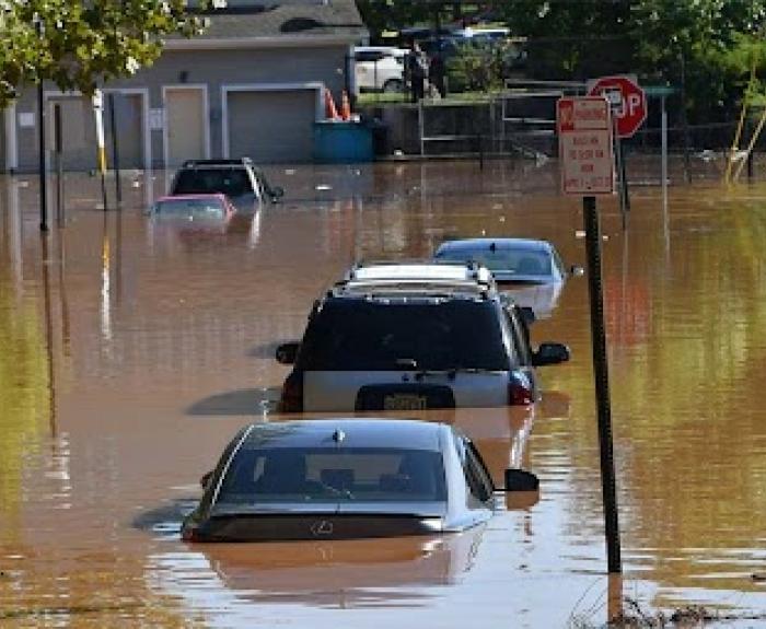 Flooded cars