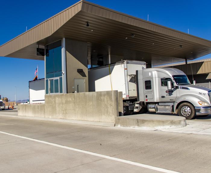 Truck at ADOT commercial vehicle port of entry