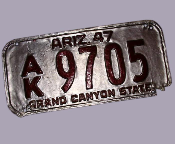 1947 Arizona license plate