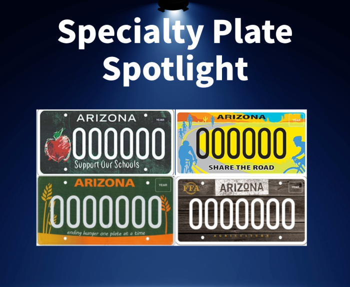 Specialty plates featured in March. 