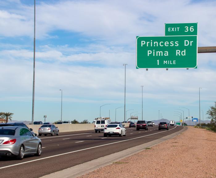 Northbound Loop 101 near Frank Lloyd Wright Boulevard (ADOT file photo 2023)